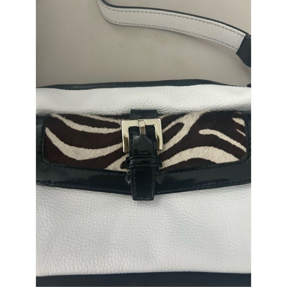 Mini Sharif Studio Leather & Calf Hair Color Block Shoulder Bag - Picture 4 of 13